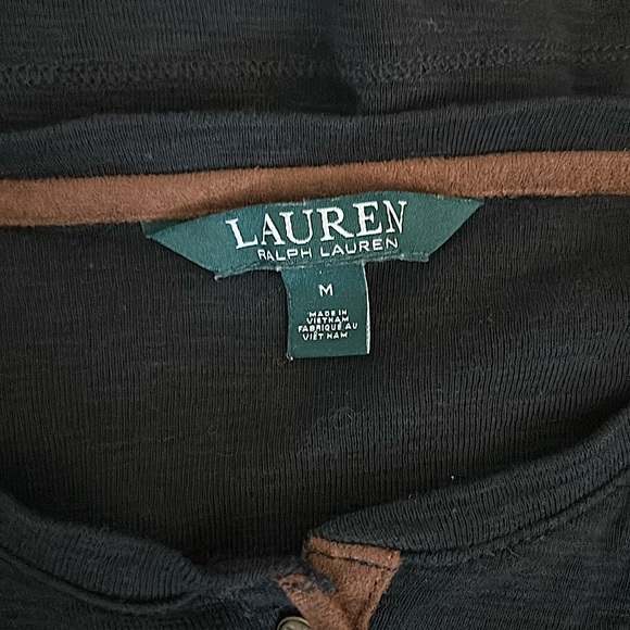 Lauren Ralph Lauren Black Long Sleeve Button Front Shirt Top **Size M** 🌺🌺 - Picture 5 of 5